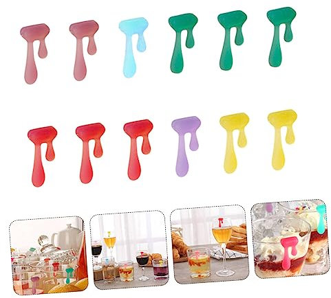 Ciieeo 18pcs Wine Glass Identifier Charms Silicone Water Drop Markers for Parties Gatherings Random Color