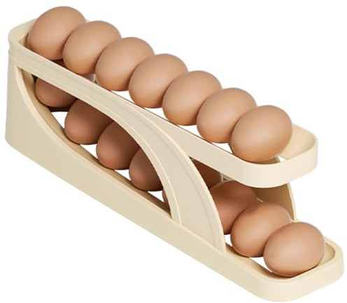 Eier Aufbewahrung Kühlschrank, Eierhalter Kühlschrank, Eierhalter Rollendes Design, Eierbehälter für Kühlschrank Kann bis zu 15 Eier aufbewahren, Eierspender Kühlschrank, Eier Aufbewahrung