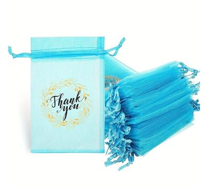 SMTCM 50 STK Organzasäckchen 10x15cm Beutel mit Kordelzug Organza Thankyou Geschenkbeutel Schmuckbeutel Bonbonsbeutel Säckchen Hochzeit Buntes Netzbeutel für Weihnachten Geburtstag Graduierung Party