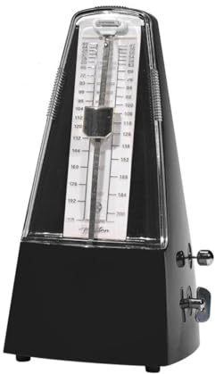 Mechanisches Metronom mit Glocke (0-2-3-4-6), 40-208 bpm, schwarz