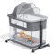 Helangel Cuna colecho Portáti 4 en 1, Cuna Bebe con Colchón Blando Acolchado y Placa Base para Parque Infantil,Altura Ajustable,Pared Lateral Plegable para recién Nacido hasta 6 Meses Capacidad 15 kg