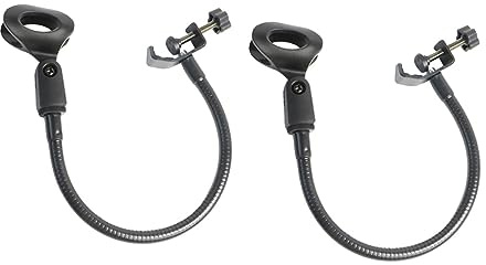 DRESSOOS 2pezzi Supporto Microfono Con Base Stabile Clip c Nera Per Studio e Streaming
