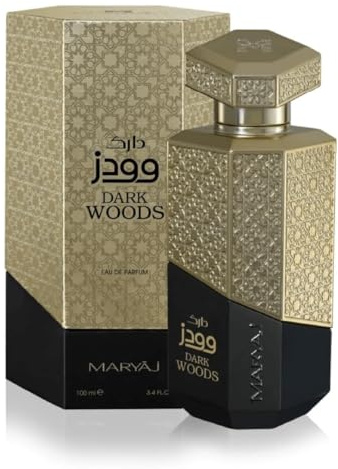 Maryaj Dark Woods Eau De Parfum 100ml – Patchouli Perfume with Spicy Citrus, Jasmine, Lily of the Valley, Caramel & Saffron – Floral Woody Fragrance for Women