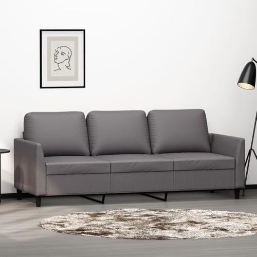 Xichuzi 3-Sitzer-Sofa Grau 180 cm Kunstleder, Sofas & Couches, Sofa Wohnzimmer, Sofa Für Jugendzimmer, Relaxsofa, Sofa Für Schlafzimmer, Polstersofa - 359340
