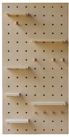 Panneau perforé en Bois pour Salle de Bain, Panneau Suspendu en Bois, Ensemble de Panneaux perforés muraux, Rangement de Bureau, Support de Panneau perforé Multifonctionnel, Organisateur Mur
