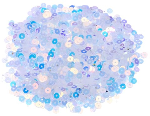 QUARKZMAN 20000 Pcs Lentejuelas Planas Sueltas 4MM Bordado Lentejuelas Redondas Con Agujeros Para Hacer, Transparente