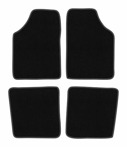 Velours-Fußmatten passend für Renault Kangoo I 1997-2008, Schwarz, BASIC | passend für Hochdachkombi; dünner Velours-Teppich (Polypropylen), ca. 4 mm; rutschfest, Universal-Befestigungen
