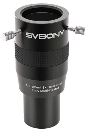 Svbony SV216 Barlow lins 3x, 1.25inch Metall Barlow 4-Elements Apokromatisk FMC Teleskoplins för teleskop okular Planetary Observation