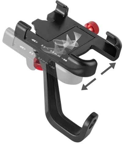 Moreeulsi Soporte de teléfono para motocicleta, soporte de teléfono para manillar de scooter, rotación de 360 grados, antideslizante, soporte de navegación para teléfono celular para ciclomotor