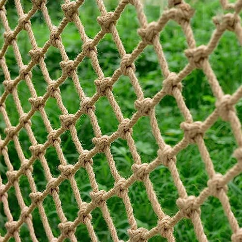 Rete in corda di canapa da arrampicata, rete decorativa in iuta naturale, per giardini in stile mediterraneo, decorazione per esterni, balcone, soffitto, 1 m x 6 m
