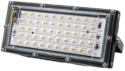Luces de Cultivo, Luz LED de cultivo Phyto lámpara AC 50W LED reflector de espectro completo interior exterior invernadero planta hidropónica foco(Warm White)