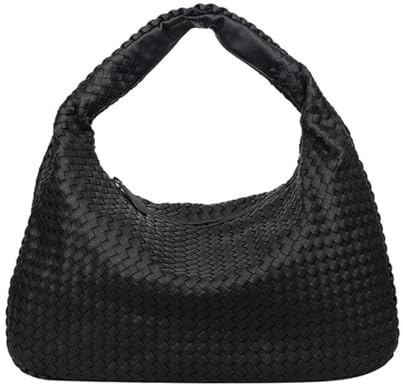 AONETIGER Damen Gewebte Umhängetasche Schultertasche aus Gewebtem Leder Luxuriöse Handtaschen Schultertaschen mit Tragegriff Oben Große Einkaufstasche (BK)