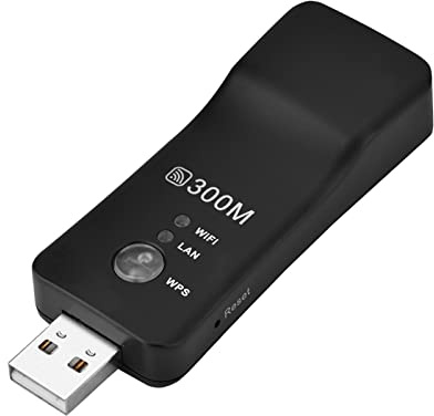 Ejoyous USB WLAN REPEATER, 300M WLAN -förstärkare med RJ45 -port för -bärbar Tabell WiFi Signalförstärkare AP -läge WPA2 -kryptering