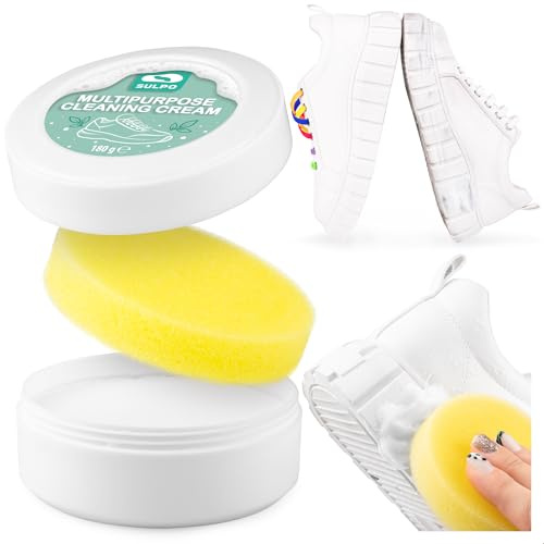 SULPO Sneaker Reiniger Schuhcreme, Wasserbasierte Sneaker Cleaner für Leder-, Business- & Freizeitschuhe, Löst Schmutz & Flecken, Schnelltrocknend & Rückstandsfrei