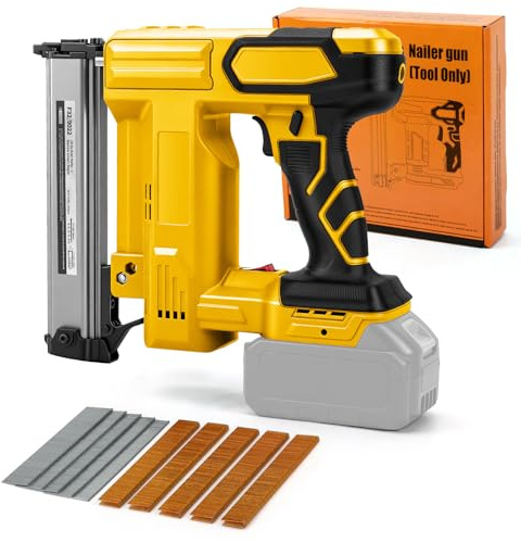 WingFly sladda tackel nagelpistol Kompatibel med Dewalt 18 V, 20 V, professionell sladda-spikmaskin med 1000 spikar, elektrisk tackel för DIY-projekt i möbler, snickeri (utan batteri)