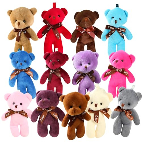 YskerrigToy Orso Portachiavi, 13 Portachiav Orso di Peluche, Orso Keychain, Carini Kawaii Portachiavi per cellulari scolastico Portachiavi Decorazione