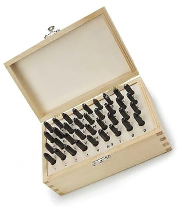 Generisch 36 Stück Schlagbuchstaben Stanz-Kit für Metall und Leder 2mm, Leder Prägen Stempel Set, Leder Stanzwerkzeuge für DIY Muster Handmade Werkzeug