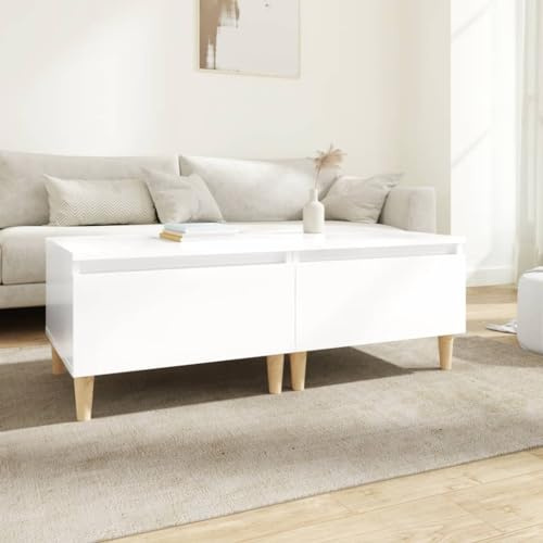 Sophrelle Mesas auxiliares 2 uds contrachapada Blanco Brillo 50x46x35 cm Blanco,819505