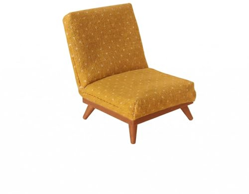kowaku Poltroncina Miniatura Imbottita Gambe in Legno Poltroncina Miniatura Realistica Decorazione Modellino per Arredo Stanza, Divano Sedia In Tessuto Giallo