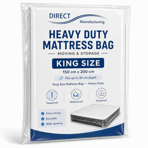 Direct Manufacturing - Sac de rangement à usage intensif pour matelas, Lit king, 5'0'' x 6'6'' / 150 x 200cm / 59 x 76 pouces