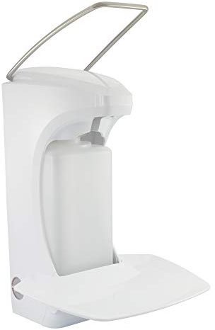 Manueller Desinfektionsmittelspender Weiß 500 ml mit Auffangschale