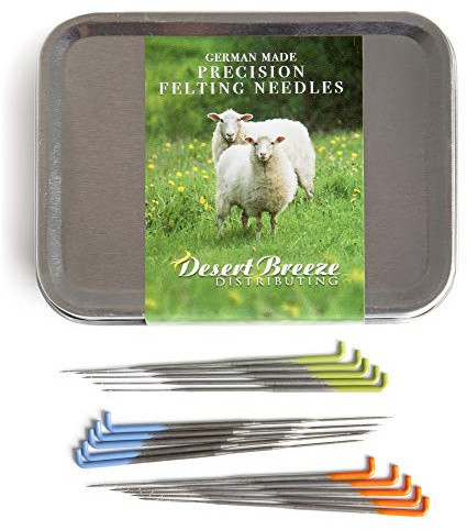 Precision Felt Needles - High Carbon Steel Fiber Art Tools for Needle Felting Kits and Wool Sculptures, Felting and Fiber Supplies for Beginners and | Genuine Groz-Beckert high-carbon steel, color coded by gauge. Made in Germany, packaged in USA.
