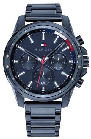 Tommy Hilfiger Orologio Multifunzione Analogico al Quarzo da Uomo con Cinturino in Acciaio Inossidabile o in Silicone