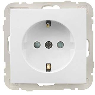 WITTKOWARE Elektroinstallation Schalter-/Steckdosenprogramm LOGUS 90 signalweiß, Schutzkontakt-Steckdose, 16A/230V~, mit Steckklemmen und Berührungsschutz