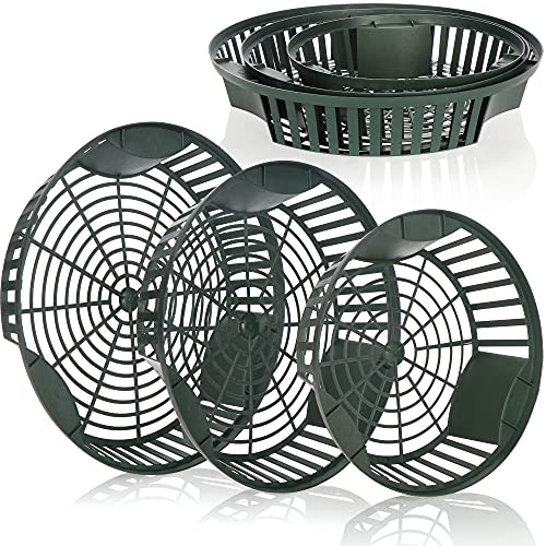COM-FOUR® Ensemble de 6 paniers à plantes pour bulbes à fleurs, pot de multiplication pour planter et conserver les plantes à bulbes, paniers à oignons verts (Pot de fleurs 06 pièces vert - 3 tailles)