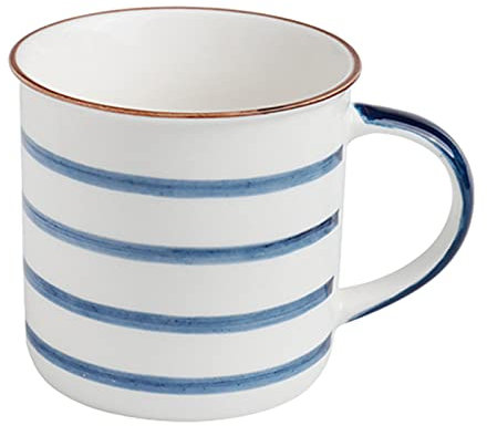 Groß Suppenschüssel Kaffeetasse Mit Henkel, Breit Suppentasse Getreide Frühstückstasse Mikrowellen- Für Milch Tee Snacks 300ml Und Ofenfest Porzellantasse,H