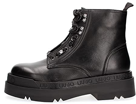Liu Jo Scarpa Donna Nero SF1061 P0102 D Anfibio Love 14 para Logo+Zip+Strass 40