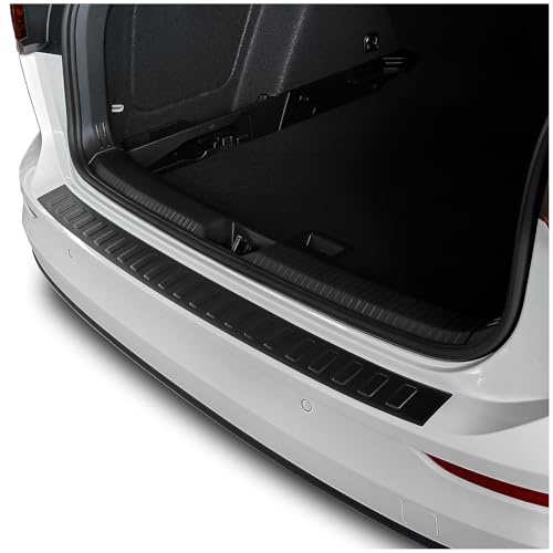 teileplus24 Ladekantenschutz passend für VW Golf 8 Variant 2020- | Schwarz Pulverbeschichtet Aluminium Passgenau vorinstalliertes Montageband Reinigungstuch Rostfrei