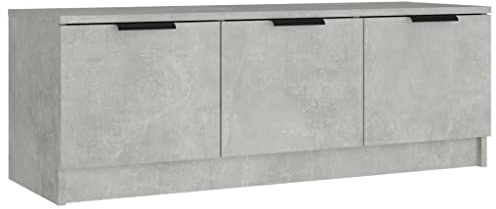 vidaXL TV Schrank Lowboard TV Möbel Tisch Board Sideboard Fernsehtisch Fernsehschrank HiFi-Schrank Betongrau 102x35x36,5cm Holzwerkstoff