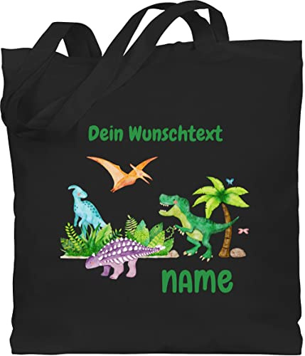 Geschenk mit Namen personalisiert by Shirtracer - Baumwolltasche - Tiere - Dino Dinos Dinosaurier