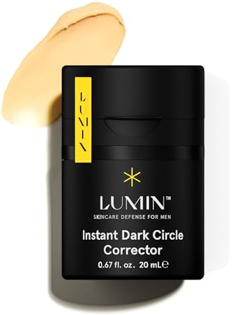 Lumin Instant Dark Circle Corrector for Men (Not A Concealer), Reduce The Look of Dark Circles, Puffiness, Under Eye Men Makeup, Color Correcting Eye Cream, Perfect for Light Skin tones, 20mL