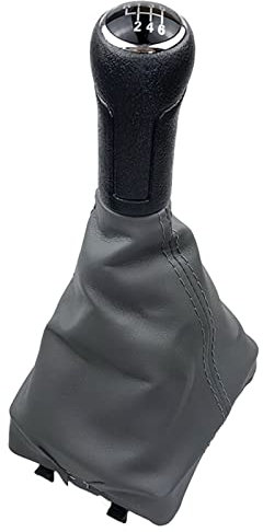 Auto Schalthebelmanschette 6QI711113 Für VW Für Polo 9N 9N2 2002-2009 Auto Hand Geschwindigkeit Schaltknauf Shifter Hebel Kragen Fall Abdeckung Car Schaltsack (Größe : 6 Speed Black Gray)