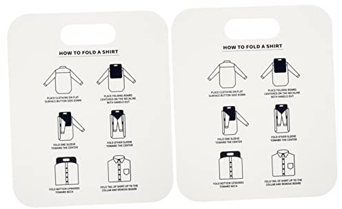 OFFSCH Shirt Folding Board and T-shirt Board 2pcs White Pp Cardboard Anti-wrinkle Clothes Folder for Home Laundry Organization