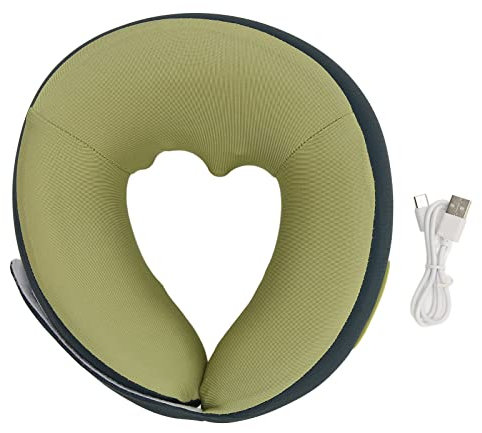 NSXAYIWE Elektrisches Nackenmassagekissen, 360-Grad-Surround-Unterstützung, Geräuschreduzierung, U-förmiges Nackenmassagegerät, Komfortables, Multifunktionales Nackenmassagegerät(Blau)