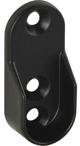 Schrankrohrlager Oval 1 für Schrankrohr, 3 Schraublöcher, Zink schwarz