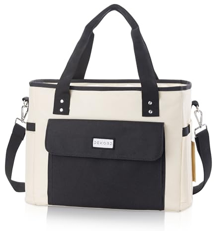 DEKORD Kühltasche 17 L, Faltbar & Wasserdicht, Isoliertasche für Lebensmittel, Lunch Bag für Arbeit, Schule, Picknick, Reisen, Thermotasche für Damen und Herren, praktischer Transport, Beige