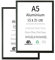 A5 Black Aluminium Picture Frame,2 Pack-15x21cm Photo Frame,Certificate Frame for Wall Mount or Table Top Display,Set of 2