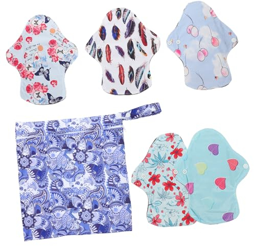 Beaupretty 3 Sätze Waschbare Tante-Handtuchauflage Stoffpolster Sonnenbrillenband menstruations pad livy menstruationspad Stoffbinden Menstruation Nachteinlagen für Damen Bambus-Kohle Pads