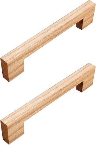 Generisch 2 Stück Holz Küchenschrank und Schubladengriffe, Möbelgriffe mit Schrauben für Schranktür, Möbel, Schubladen, Schlafzimmer, Länge 10,2 cm (A, Hole Centers:192mm)