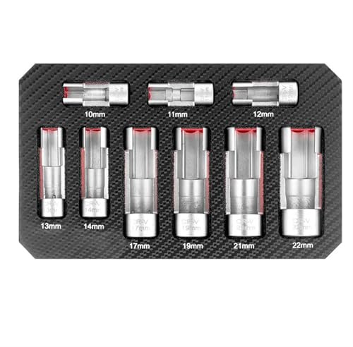 Llave de Vaso Manguito de desmontaje de tubería de aceite abierta Llave de sensor de oxígeno ranurado Juego de dados para tuercas abocardadas Herramienta Herramientas De Mano