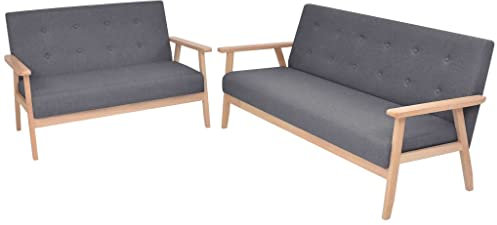 ShGaxin Sofa-Set 2-TLG Schlafcouch, Schlafsofa, Sofa Bed, Sofas & Couches, Relaxsofa, Stoff Dunkelgrau