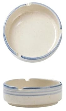 TCDHICY Aschenbecher Runder Aschenbecher mit Blauer Linie, Keramik-Aschenbecher, einfacher Tisch-Aschenbecher, for Zuhause, Tisch, Büro, Terrasse, Balkon im Freien usw. (6 Stück) Desktop-Aschenbecher