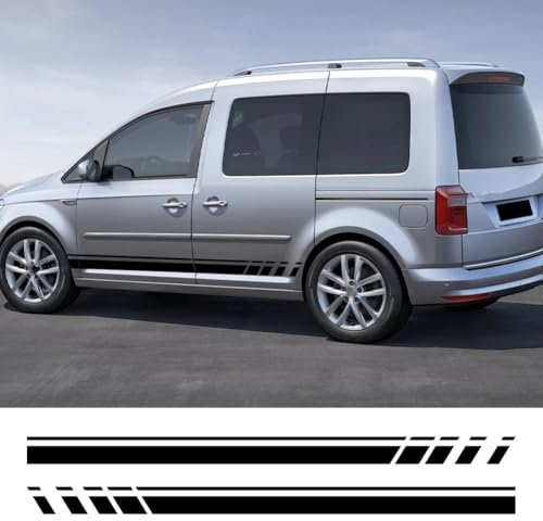 2Pcs Auto Tür Seitenschweller Aufkleber, für VW Caddy MK2 MK3 MK4 Racing Stripe Style Vinyl Aufkleber Auto Tuning Zubehör