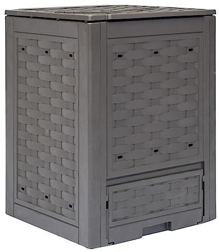 Mobiliario Home Garden Compost Marrón 60x60x83 cm 300L Plástico Ratán Muebles