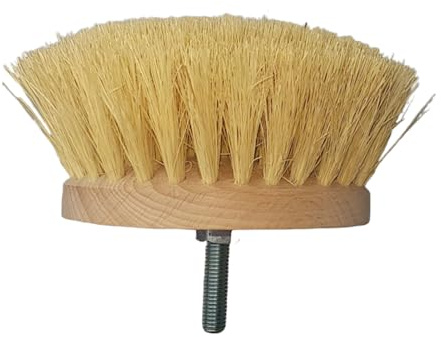 Starmann Holzwachsbürste für Bohrmaschine | Buchenholzgriff mit natürlichen Tampicofasern | Ideal zum Auftragen von Wachs auf Holzoberflächen
