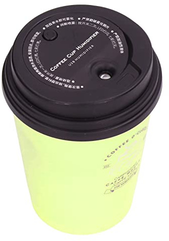 EMUKOEP Humidificador de Aire USB, 300 Ml, Taza de café, Ruido bajo, Apagado Automático, Compacto, Luz, Ahorro de Espacio, Mini Humidificador de Aire para Automóvil, Oficina en Casa (Verde)
